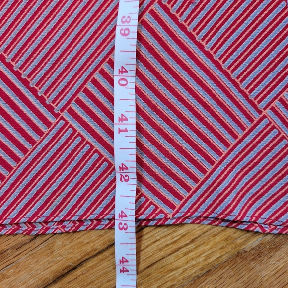 Lizzy & Johnny Silk Dress Red With Floral Asian Print Side Slit Slit Sleeves - Picture 16 of 16